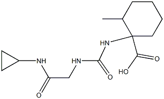 1-[({[2-(cyclopropylamino)-2-oxoethyl]amino}carbonyl)amino]-2-methylcyclohexanecarboxylic acid Struktur