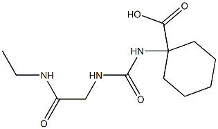 1-[({[2-(ethylamino)-2-oxoethyl]amino}carbonyl)amino]cyclohexanecarboxylic acid Struktur