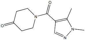 1-[(1,5-dimethyl-1H-pyrazol-4-yl)carbonyl]piperidin-4-one Struktur