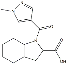 1-[(1-methyl-1H-pyrazol-4-yl)carbonyl]-octahydro-1H-indole-2-carboxylic acid Struktur