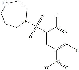 1-[(2,4-difluoro-5-nitrobenzene)sulfonyl]-1,4-diazepane Struktur