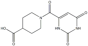 1-[(2,6-dioxo-1,2,3,6-tetrahydropyrimidin-4-yl)carbonyl]piperidine-4-carboxylic acid Struktur