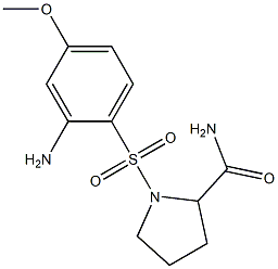 1-[(2-amino-4-methoxybenzene)sulfonyl]pyrrolidine-2-carboxamide Struktur