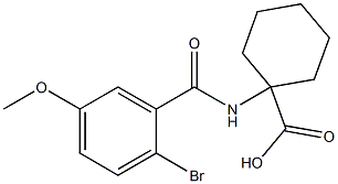 1-[(2-bromo-5-methoxybenzene)amido]cyclohexane-1-carboxylic acid Struktur