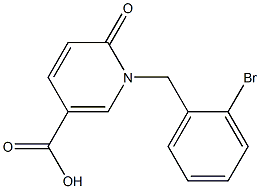 1-[(2-bromophenyl)methyl]-6-oxo-1,6-dihydropyridine-3-carboxylic acid Struktur