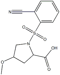 1-[(2-cyanobenzene)sulfonyl]-4-methoxypyrrolidine-2-carboxylic acid Struktur