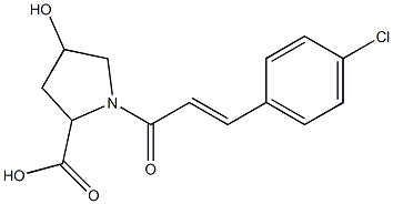 1-[(2E)-3-(4-chlorophenyl)prop-2-enoyl]-4-hydroxypyrrolidine-2-carboxylic acid Struktur