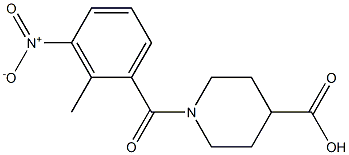 1-[(2-methyl-3-nitrophenyl)carbonyl]piperidine-4-carboxylic acid Struktur