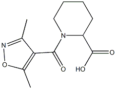 1-[(3,5-dimethyl-1,2-oxazol-4-yl)carbonyl]piperidine-2-carboxylic acid Struktur