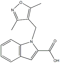 1-[(3,5-dimethyl-1,2-oxazol-4-yl)methyl]-1H-indole-2-carboxylic acid Struktur