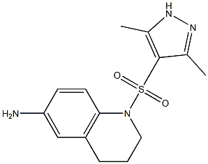 1-[(3,5-dimethyl-1H-pyrazole-4-)sulfonyl]-1,2,3,4-tetrahydroquinolin-6-amine Struktur