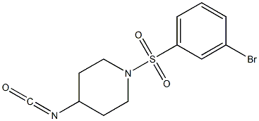 1-[(3-bromobenzene)sulfonyl]-4-isocyanatopiperidine Struktur