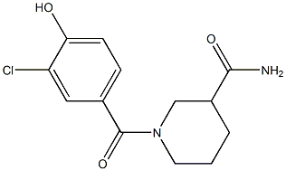 1-[(3-chloro-4-hydroxyphenyl)carbonyl]piperidine-3-carboxamide Struktur