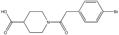 1-[(4-bromophenyl)acetyl]piperidine-4-carboxylic acid Struktur