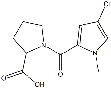 1-[(4-chloro-1-methyl-1H-pyrrol-2-yl)carbonyl]pyrrolidine-2-carboxylic acid Struktur