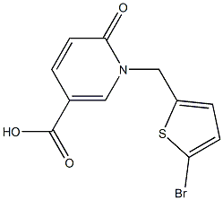 1-[(5-bromothiophen-2-yl)methyl]-6-oxo-1,6-dihydropyridine-3-carboxylic acid Struktur