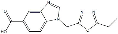 1-[(5-ethyl-1,3,4-oxadiazol-2-yl)methyl]-1H-1,3-benzodiazole-5-carboxylic acid Struktur