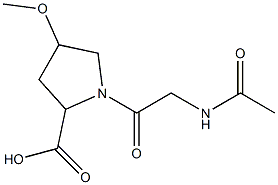 1-[(acetylamino)acetyl]-4-methoxypyrrolidine-2-carboxylic acid Struktur