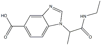 1-[1-(ethylcarbamoyl)ethyl]-1H-1,3-benzodiazole-5-carboxylic acid Struktur