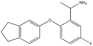 1-[2-(2,3-dihydro-1H-inden-5-yloxy)-5-fluorophenyl]ethan-1-amine Struktur