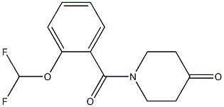 1-[2-(difluoromethoxy)benzoyl]piperidin-4-one Struktur