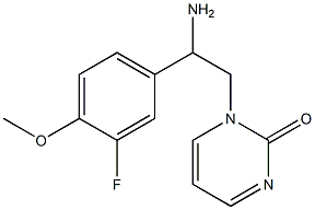 1-[2-amino-2-(3-fluoro-4-methoxyphenyl)ethyl]-1,2-dihydropyrimidin-2-one Struktur