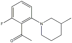 1-[2-fluoro-6-(3-methylpiperidin-1-yl)phenyl]ethan-1-one Struktur