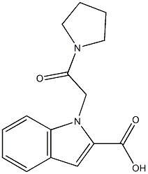 1-[2-oxo-2-(pyrrolidin-1-yl)ethyl]-1H-indole-2-carboxylic acid Struktur