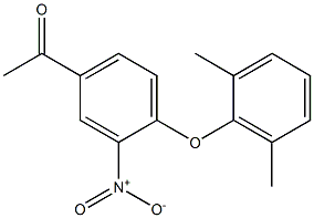 1-[4-(2,6-dimethylphenoxy)-3-nitrophenyl]ethan-1-one Struktur