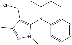 1-[4-(chloromethyl)-1,3-dimethyl-1H-pyrazol-5-yl]-2-methyl-1,2,3,4-tetrahydroquinoline Struktur