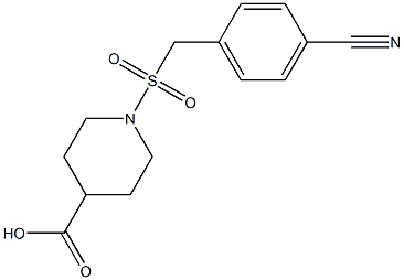 1-{[(4-cyanophenyl)methane]sulfonyl}piperidine-4-carboxylic acid Struktur