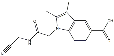 1-{[(cyanomethyl)carbamoyl]methyl}-2,3-dimethyl-1H-indole-5-carboxylic acid Struktur