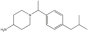 1-{1-[4-(2-methylpropyl)phenyl]ethyl}piperidin-4-amine Struktur