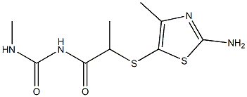 1-{2-[(2-amino-4-methyl-1,3-thiazol-5-yl)sulfanyl]propanoyl}-3-methylurea Struktur