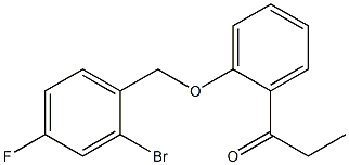 1-{2-[(2-bromo-4-fluorophenyl)methoxy]phenyl}propan-1-one Struktur