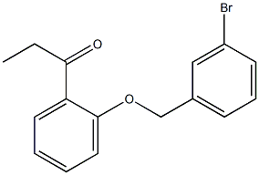 1-{2-[(3-bromophenyl)methoxy]phenyl}propan-1-one Struktur