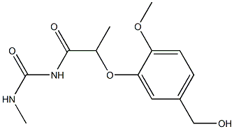 1-{2-[5-(hydroxymethyl)-2-methoxyphenoxy]propanoyl}-3-methylurea Struktur