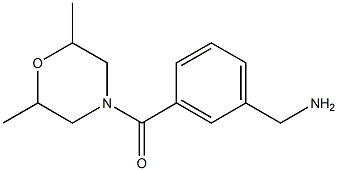 1-{3-[(2,6-dimethylmorpholin-4-yl)carbonyl]phenyl}methanamine Struktur