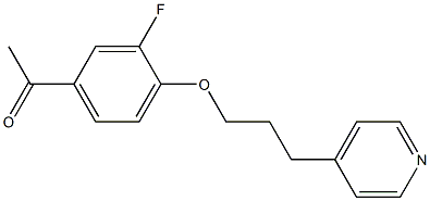 1-{3-fluoro-4-[3-(pyridin-4-yl)propoxy]phenyl}ethan-1-one Struktur