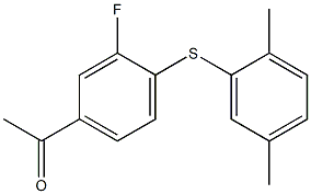 1-{4-[(2,5-dimethylphenyl)sulfanyl]-3-fluorophenyl}ethan-1-one Struktur