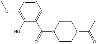 1-{4-[(2-hydroxy-3-methoxyphenyl)carbonyl]piperazin-1-yl}ethan-1-one Struktur