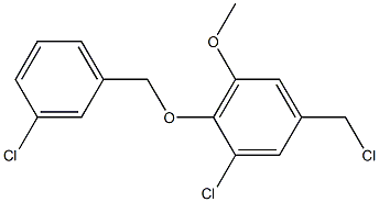 1-chloro-5-(chloromethyl)-2-[(3-chlorophenyl)methoxy]-3-methoxybenzene Struktur