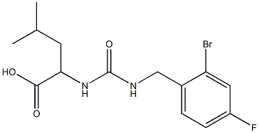 2-({[(2-bromo-4-fluorophenyl)methyl]carbamoyl}amino)-4-methylpentanoic acid Struktur