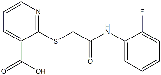 2-({[(2-fluorophenyl)carbamoyl]methyl}sulfanyl)pyridine-3-carboxylic acid Struktur