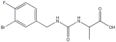 2-({[(3-bromo-4-fluorophenyl)methyl]carbamoyl}amino)propanoic acid Struktur