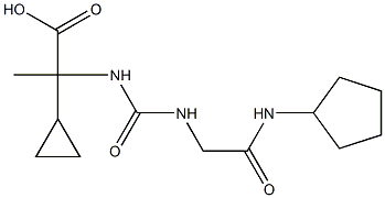 2-({[(cyclopentylcarbamoyl)methyl]carbamoyl}amino)-2-cyclopropylpropanoic acid Struktur