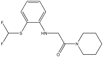 2-({2-[(difluoromethyl)sulfanyl]phenyl}amino)-1-(piperidin-1-yl)ethan-1-one Struktur