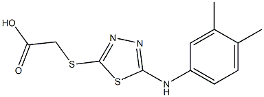 2-({5-[(3,4-dimethylphenyl)amino]-1,3,4-thiadiazol-2-yl}sulfanyl)acetic acid Struktur