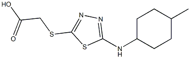 2-({5-[(4-methylcyclohexyl)amino]-1,3,4-thiadiazol-2-yl}sulfanyl)acetic acid Struktur