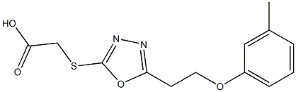 2-({5-[2-(3-methylphenoxy)ethyl]-1,3,4-oxadiazol-2-yl}sulfanyl)acetic acid Struktur